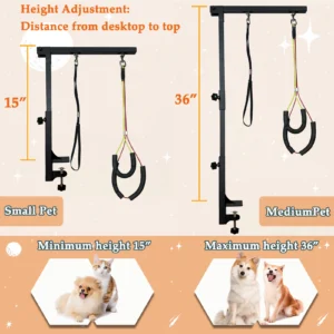 Dog Grooming Table Arm Height Adjustable.Three Section Design.