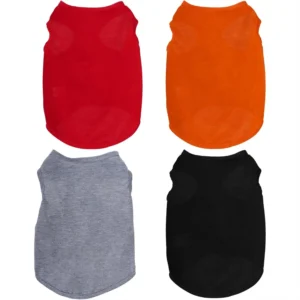 4 Pack  pet Shirts Solid Color T Shirts .